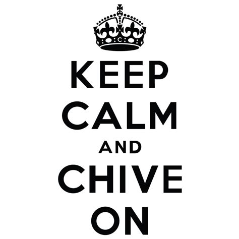 relax and chive on|calm and chive on meaning.